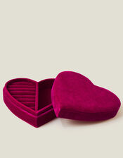 Velvet Heart Jewellery Box, Pink (FUCHSIA), large