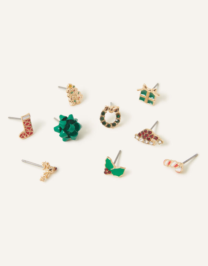 Christmas Stud Earrings 10 Pack, , large