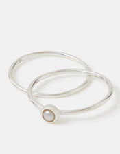 2-Pack Sterling Silver Rings, Silver (ST SILVER), large