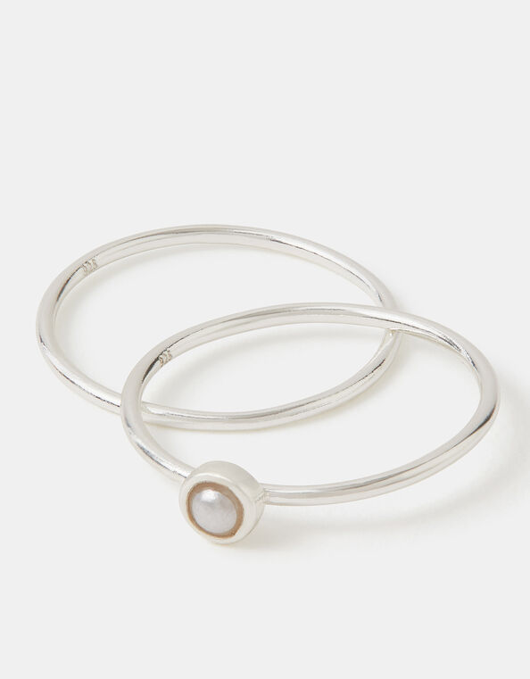 2-Pack Sterling Silver Rings, Silver (ST SILVER), large