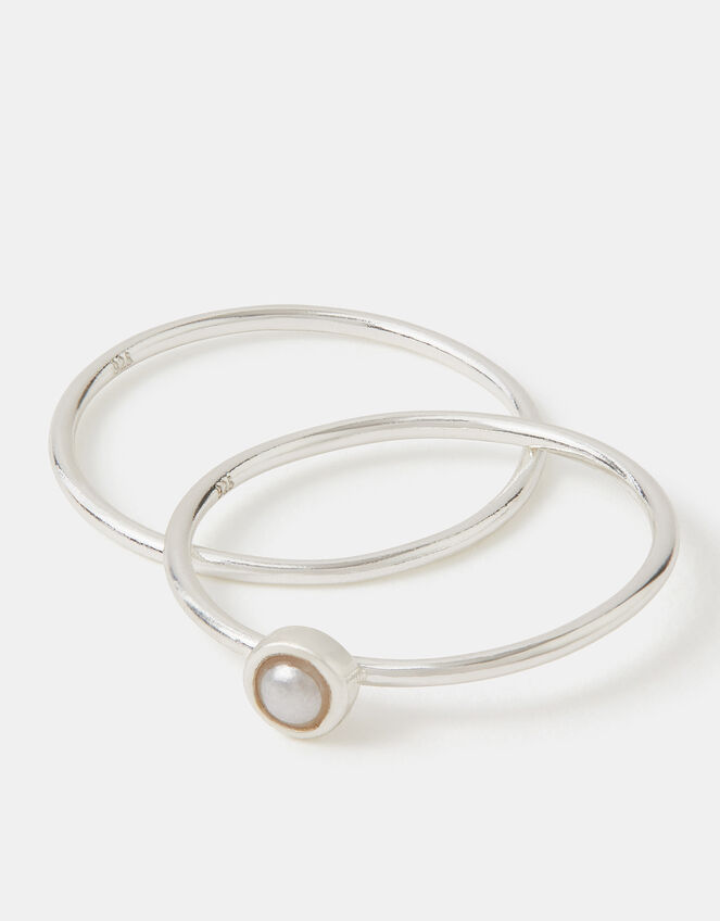 2-Pack Sterling Silver Rings, Silver (ST SILVER), large