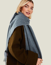 Luxury Wool Scarf, Blue (NAVY), large