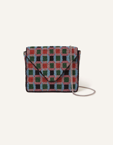 Geometric Beaded Chain Bag, , large