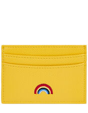 Embroidered Rainbow Cardholder, Yellow (YELLOW), large