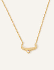 14ct Gold-Plated Arabic Initial Pendant Necklace - B (Baa), , large