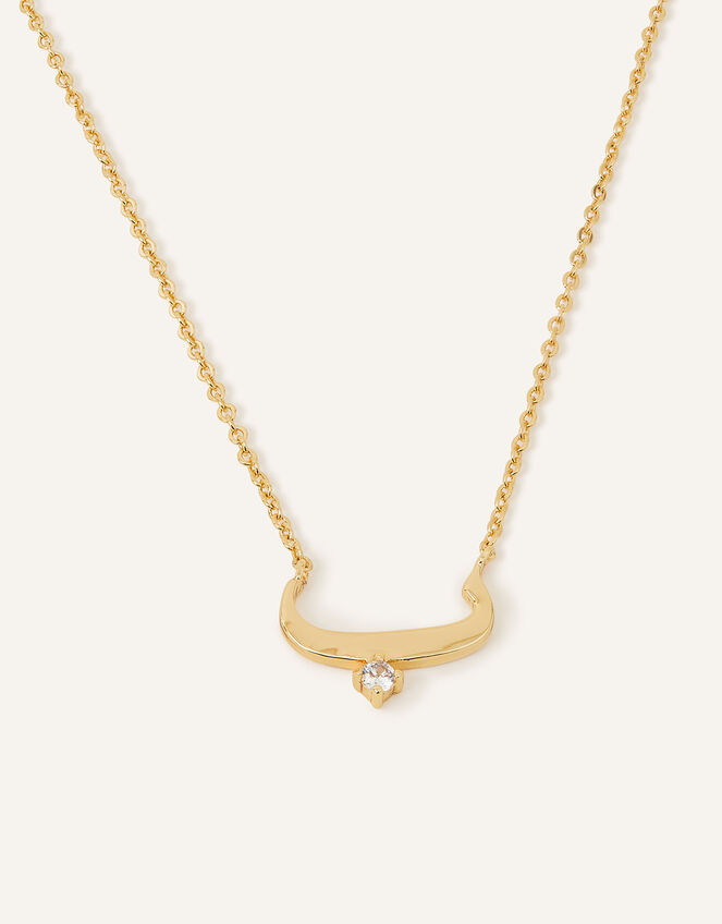 14ct Gold-Plated Arabic Initial Pendant Necklace - B (Baa), , large