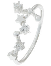Sterling Silver Virgo Constellation Ring, White (ST CRYSTAL), large