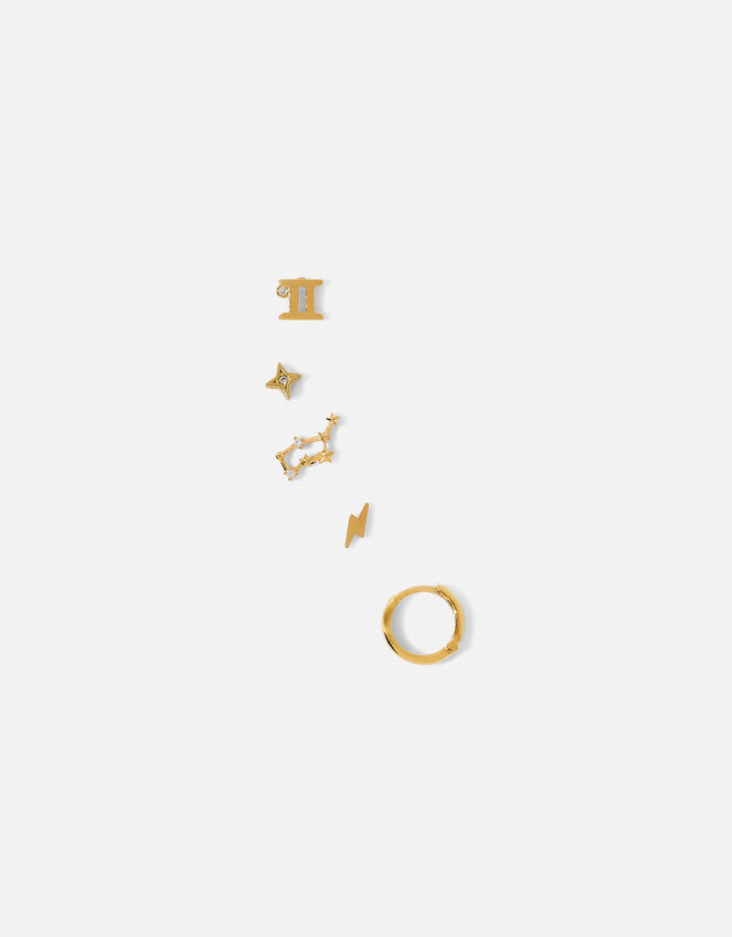 14ct Gold-Plated Zodiac Earrings 5 Pack, Gold (GOLD), large
