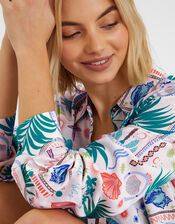 Postcard Print Shirt, Ivory (IVORY), large