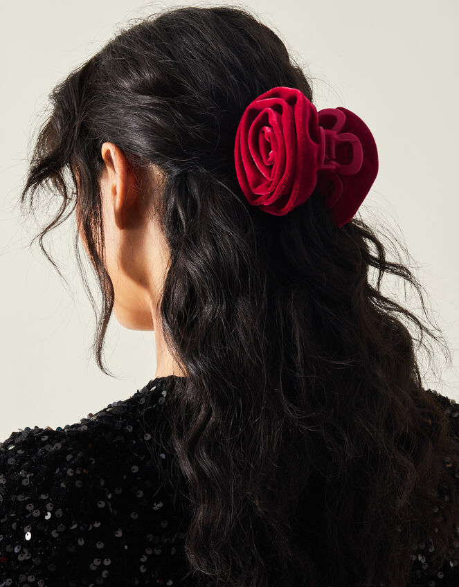 Velvet Corsage Claw Clip, , large