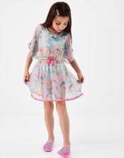 Girls Sea Print Kaftan , Multi (PASTEL MULTI), large