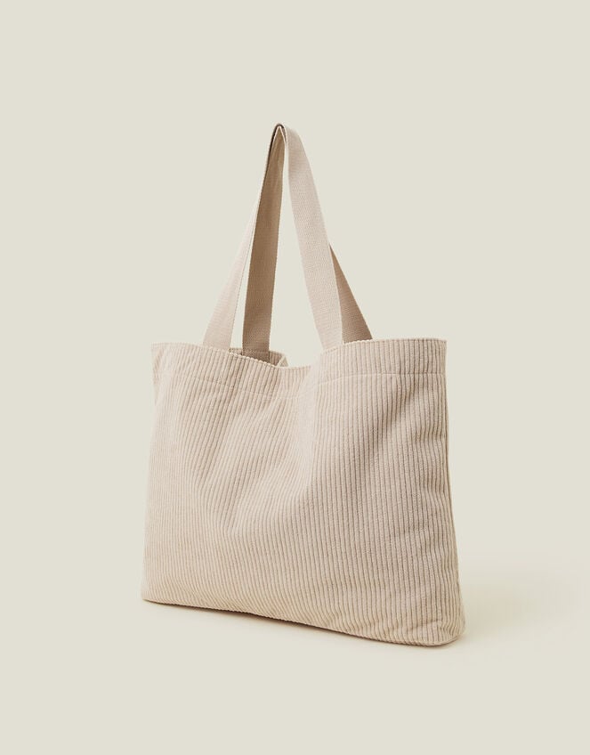 Corduroy Shopper Bag, Cream (CREAM), large