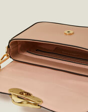 Metal Detail Cross-Body Bag, Pink (PALE PINK), large