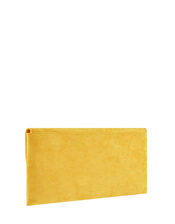 Natalie Suedette Clutch Bag, Yellow (OCHRE), large