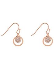 Rose Gold-Plated Sparkle Short Drop Earrings, , large