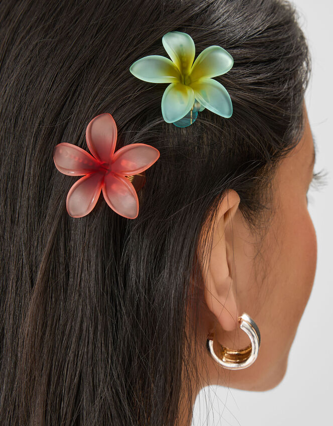 2-Pack Tropical Flower Hair Clips, , large