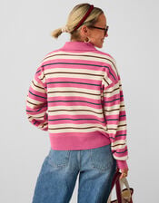 Accessorize x Good Manners Stripe Collar Cardigan ​, Pink (PINK), large