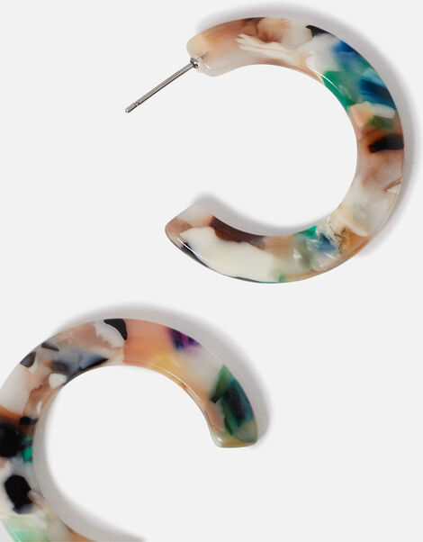 Flat Resin Hoop Earrings, , large