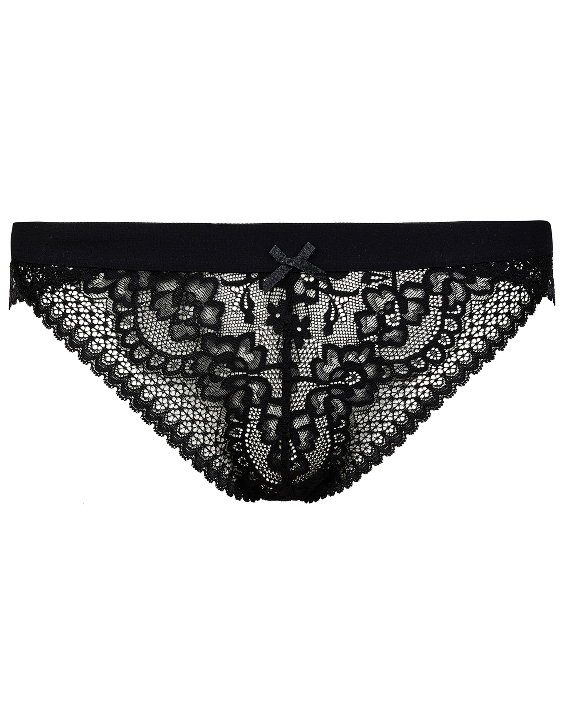 Lace Brazilian Briefs, Black (BLACK), large