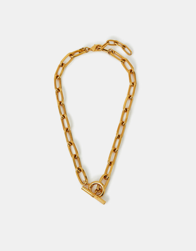 14-ct Gold-Plated Chunky T-Bar Chain Necklace, , large