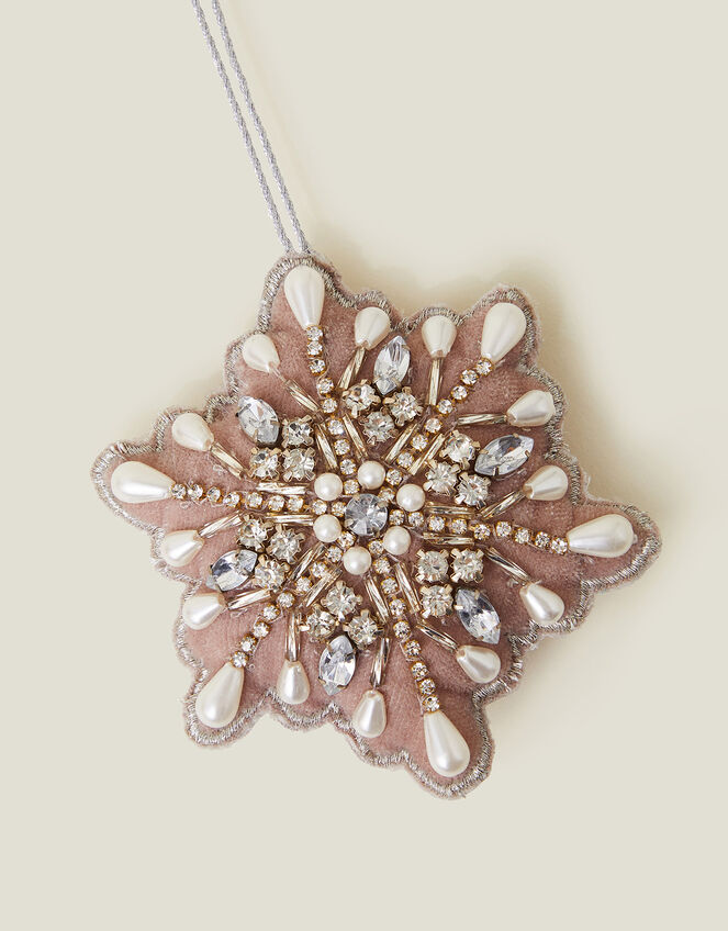 Embellished Snowflake Christmas Tree Decoration, , large