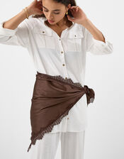 Lace Satin Triangle Scarf, , large