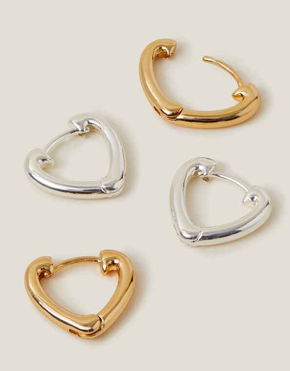 2-Pack Heart Hoop Earrings, , large