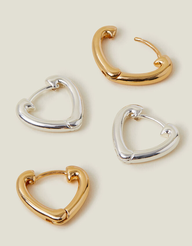 2-Pack Heart Hoop Earrings, , large