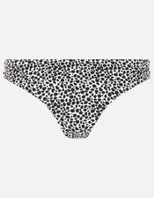 Eyelet Printed Bikini Briefs, Black (BLACK/WHITE), large