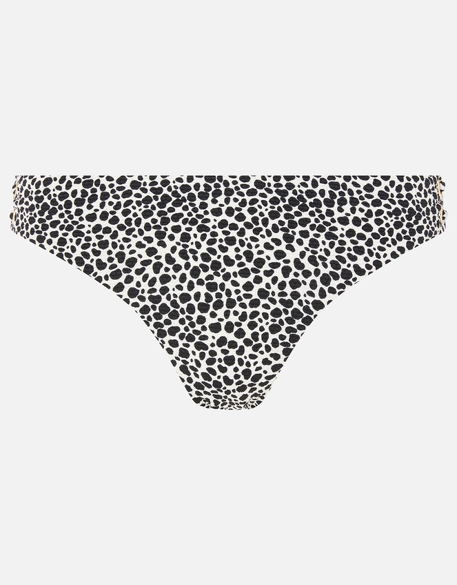 Eyelet Printed Bikini Briefs, Black (BLACK/WHITE), large