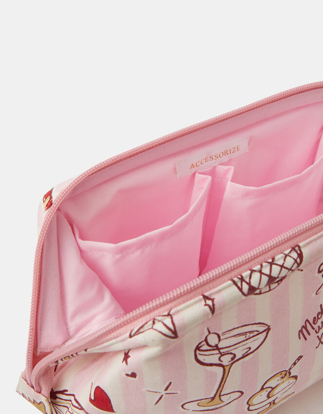 Christmas Stripe Make Up Bag, , large