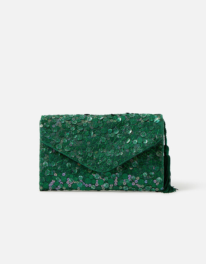 Pearl Clutch Bag, Green (GREEN), large