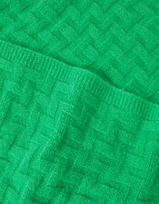 Geometric Knit Scarf, Green (GREEN), large