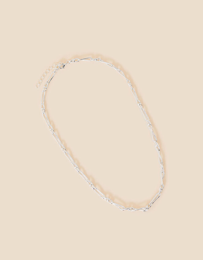 Silver-Plated Twisted Chain Necklace, , large