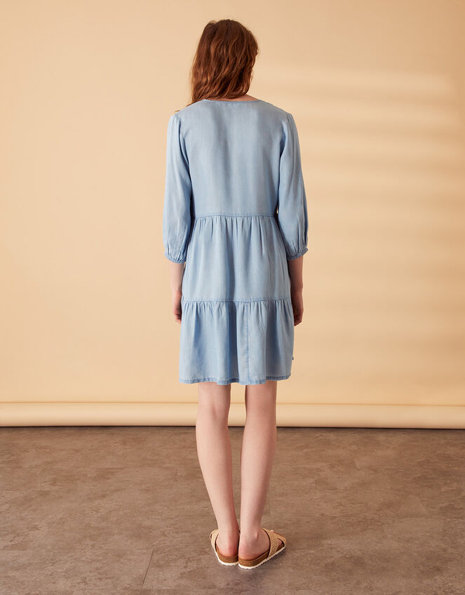 Chambray Midi Dress , Blue (BLUE), large