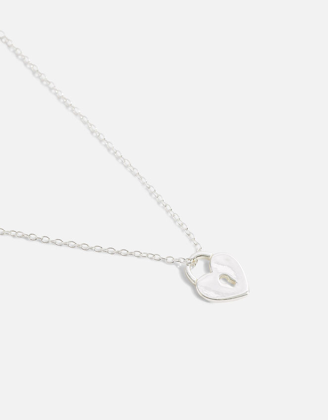 Sterling Silver Heart Locket Necklace, , large
