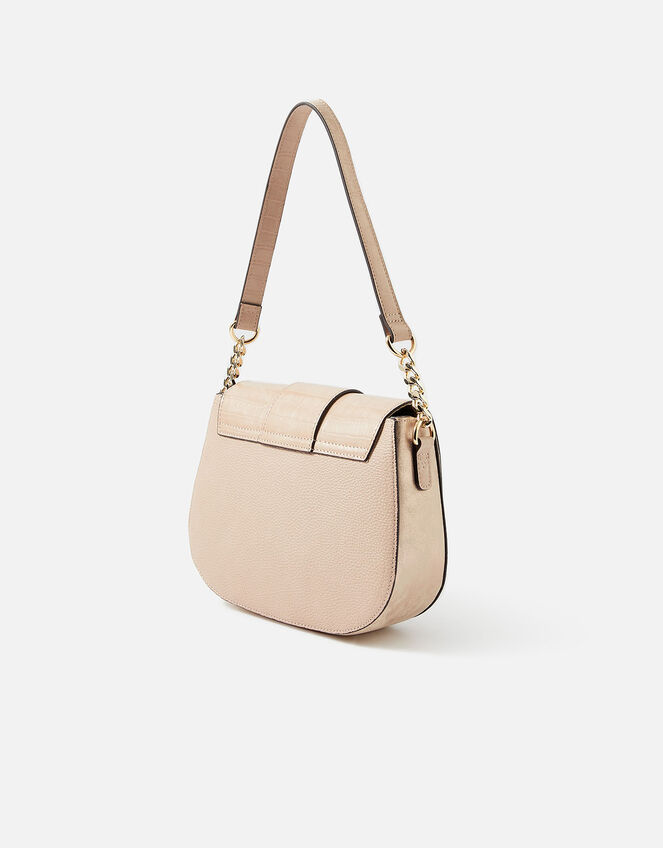Buckle Saddle Shoulder Bag, Pink (PINK), large