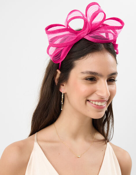 Loop Bow Fascinator, Pink (FUCHSIA), large