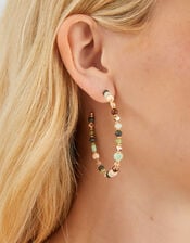 Large Bead Hoop Earrings, , large