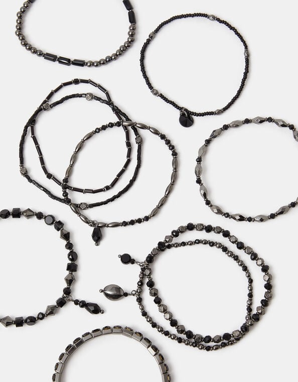 Metallic Bead Stretch Bracelet Multipack, , large