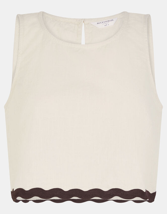 Sleeveless Ric Rac Top, Ivory (IVORY), large