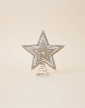 Star Christmas Tree Topper, Silver (SILVER), large