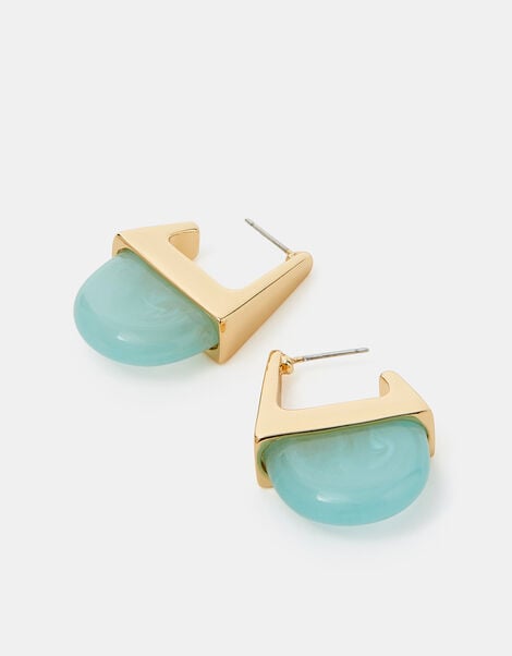Pyramid Resin Hoop Earrings, , large