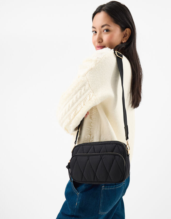 Dina Quilted Nylon Crossbody Bag, , large