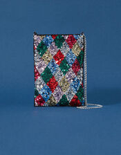 Harlequin Sequin Phone Pouch, , large