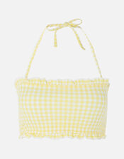 Gingham Bandeau Bikini Top, Yellow (YELLOW), large