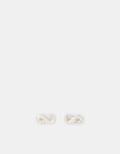 Sterling Silver Infinity Stud Earrings, , large