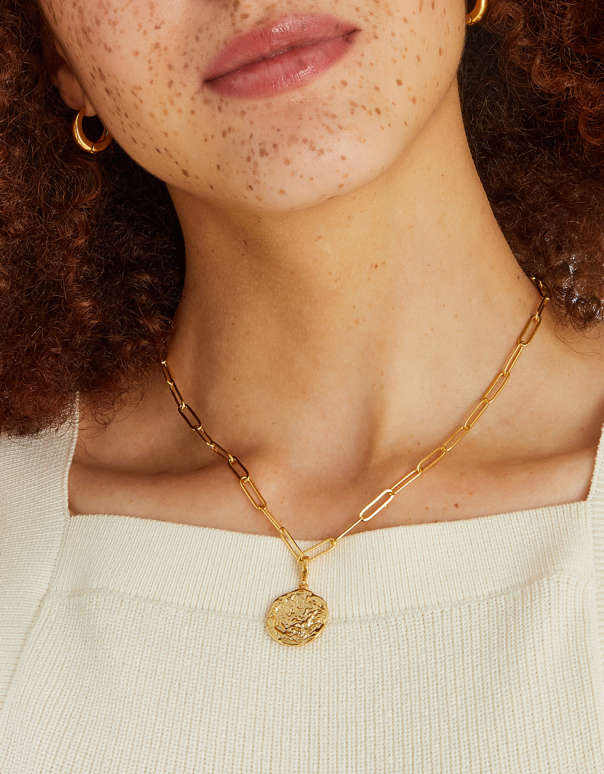 14ct Gold-Plated Molten Disc Charm, , large