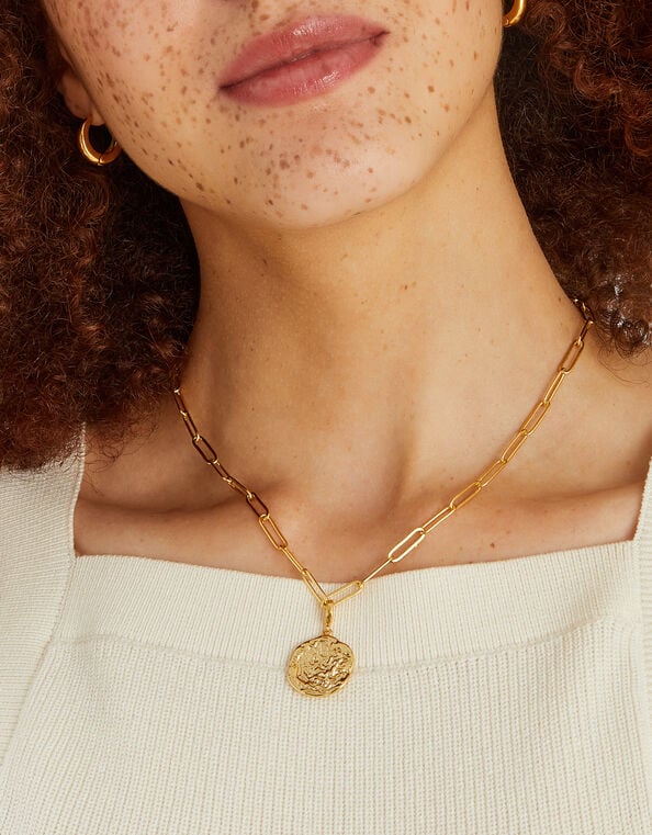 14ct Gold-Plated Molten Disc Charm, , large