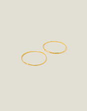 2-Pack 14ct Gold-Plated Molten Bangle, , large